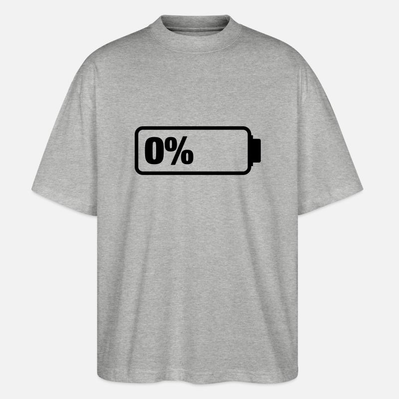 battery_empty_1__f1 - Stanley/Stella Oversized Unisex Bio T-Shirt Blaster 2.0 - Grau meliert