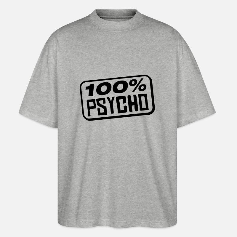 100_pro_psycho_bx1 - Stanley/Stella Oversized Unisex Bio T-Shirt Blaster 2.0 - Grau meliert