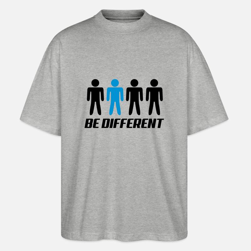 be_different - Stanley/Stella Oversized Unisex Bio T-Shirt Blaster 2.0 - Grau meliert