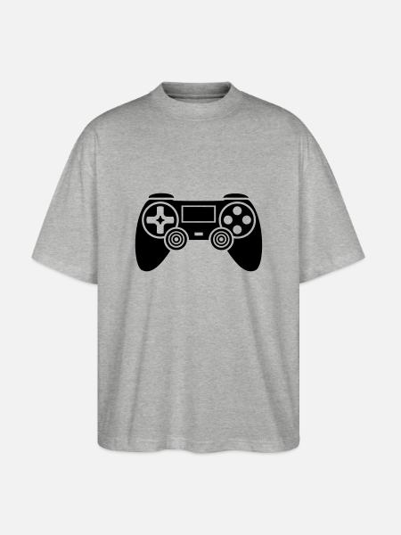 gaming_controller__f1 - T-shirt bio Blaster 2.0 coupe oversize Stanley/Stella Unisexe - gris chiné