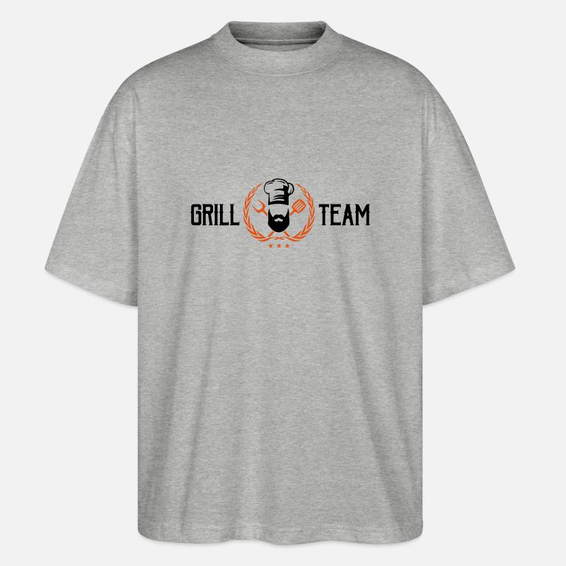 grill team design - Stanley/Stella Oversized Unisex Bio T-Shirt Blaster 2.0 - Grau meliert