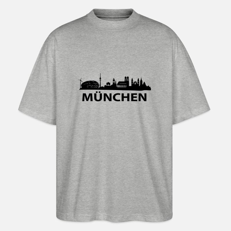 munchen - Stanley/Stella Oversized Unisex Bio T-Shirt Blaster 2.0 - Grau meliert