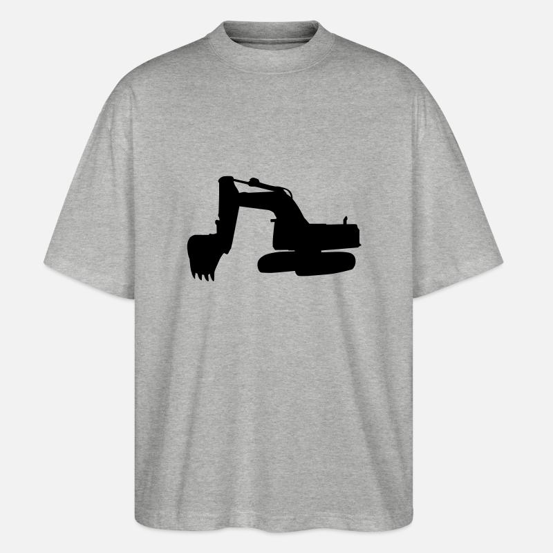 Bagger - Exavator - Stanley/Stella Oversized Unisex Organic T-shirt Blaster 2.0 - heather grey