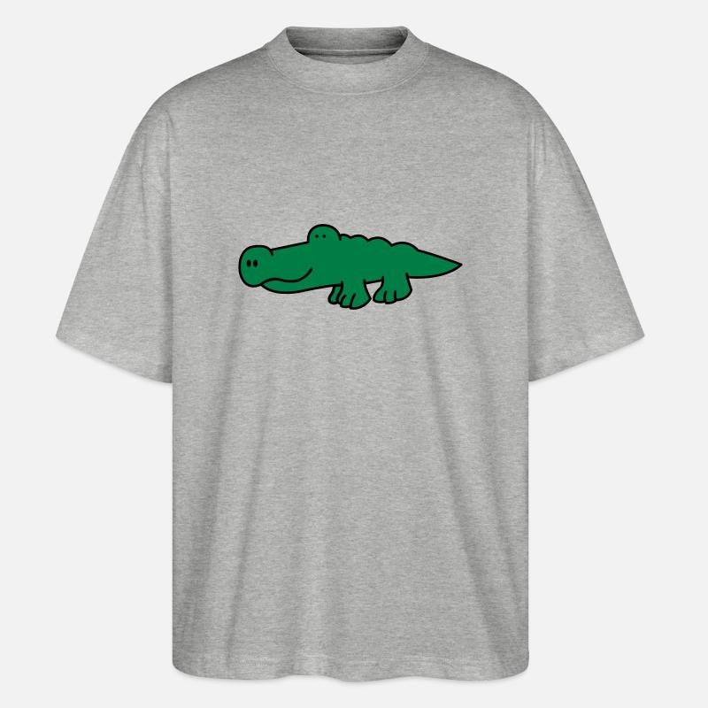 krokodil_02 - Stanley/Stella Oversized Unisex Bio T-Shirt Blaster 2.0 - Grau meliert