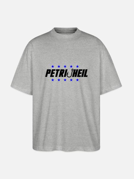Petri Heil Angel Saying - Stanley/Stella Oversized Unisex Organic T-shirt Blaster 2.0 - heather grey