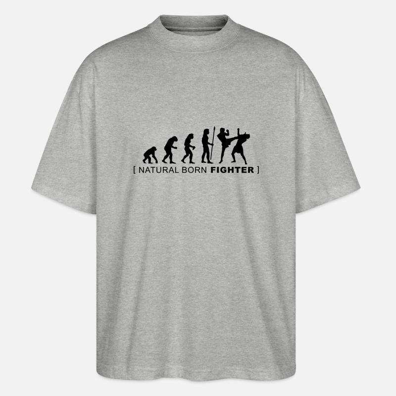 evolution_martialarts - Stanley/Stella Oversized Unisex Bio T-Shirt Blaster 2.0 - Grau meliert