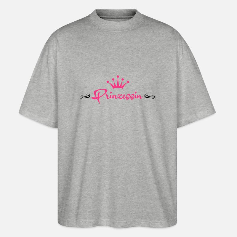 Märchenprinzessin - Stanley/Stella Oversized Unisex Bio T-Shirt Blaster 2.0 - Grau meliert
