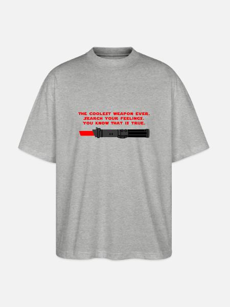 Star Wars: Weapon Lightsaber - Stanley/Stella Oversized Unisex Organic T-shirt Blaster 2.0 - heather grey