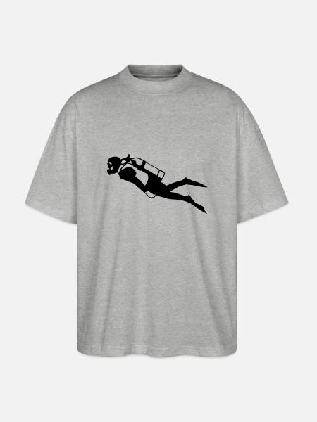 diver - taucher - Stanley/Stella Oversized Unisex Bio T-Shirt Blaster 2.0 - Grau meliert