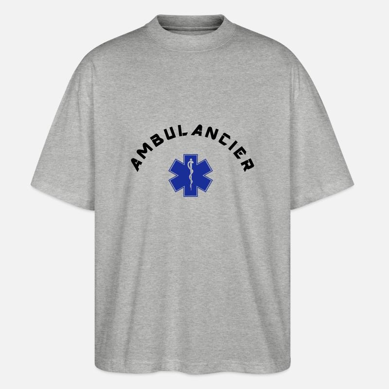 ambulancier logo 4 - Stanley/Stella Oversized Unisex Bio T-Shirt Blaster 2.0 - Grau meliert