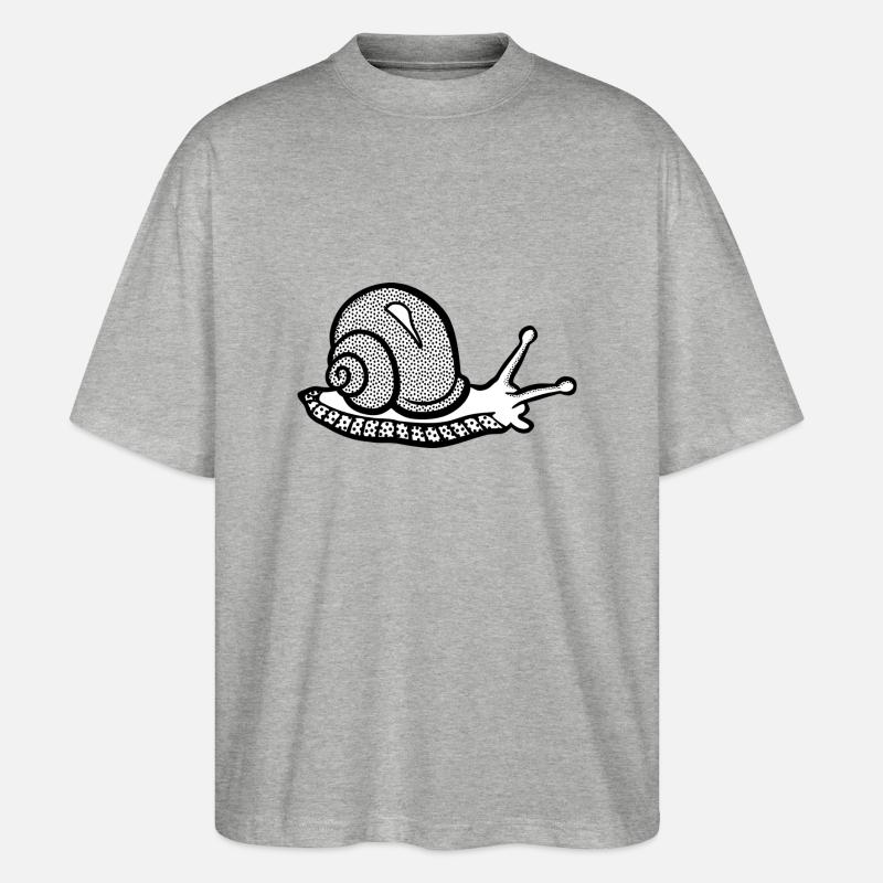 Snail noir et withe - T-shirt bio Blaster 2.0 coupe oversize Stanley/Stella Unisexe - gris chiné