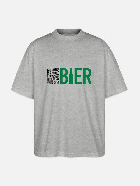 Wasser reichen. Bier - Stanley/Stella Oversized Unisex Bio T-Shirt Blaster 2.0 - Grau meliert