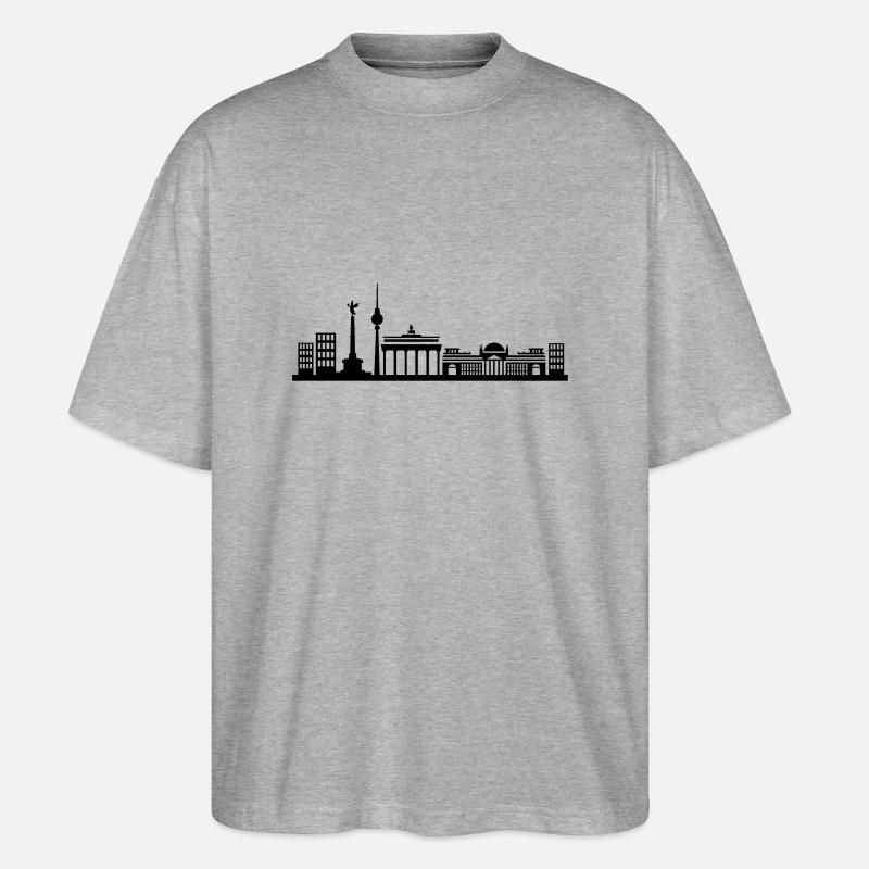 berlin skyline city - Stanley/Stella Oversized Unisex Bio T-Shirt Blaster 2.0 - Grau meliert