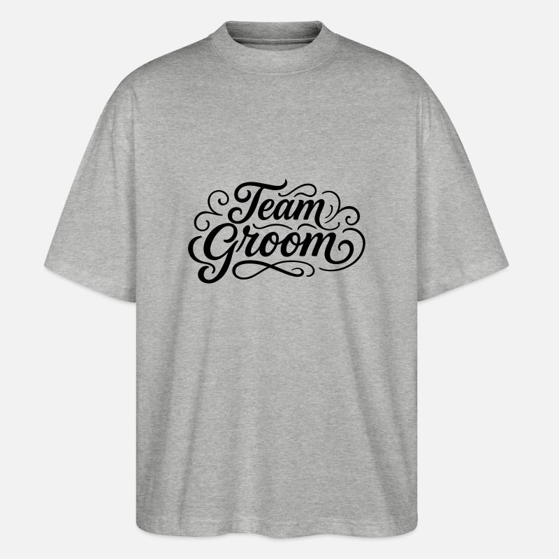 Team Groom - Stanley/Stella Oversized Unisex Bio T-Shirt Blaster 2.0 - Grau meliert