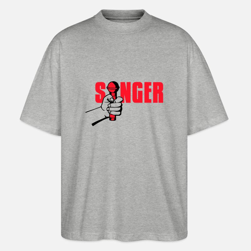 singer - T-shirt bio Blaster 2.0 coupe oversize Stanley/Stella Unisexe - gris chiné