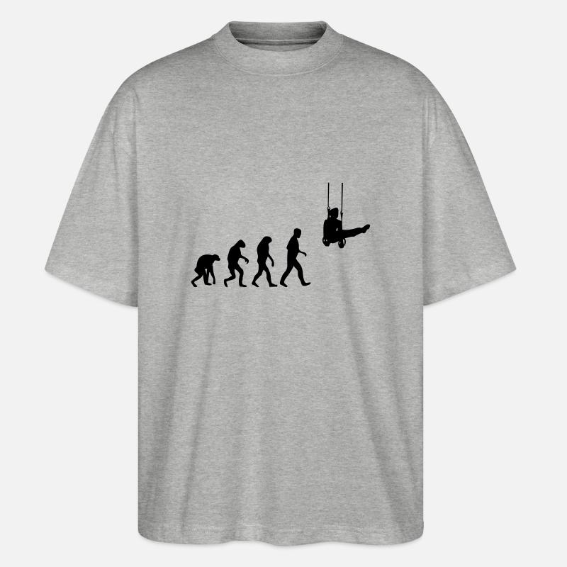rings evolution - Stanley/Stella Oversized Unisex Organic T-shirt Blaster 2.0 - heather grey