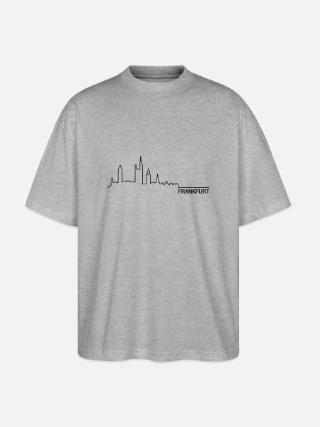 Skyline Frankfurt - Stanley/Stella Oversized Unisex Bio T-Shirt Blaster 2.0 - Grau meliert