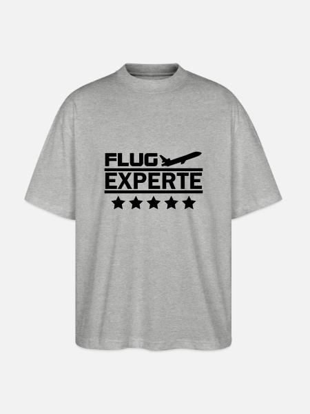 flug experte - Stanley/Stella Oversized Unisex Bio T-Shirt Blaster 2.0 - Grau meliert