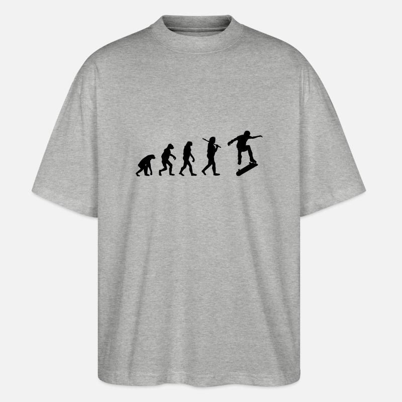 Evolution skate - Stanley/Stella Oversized Unisex Bio T-Shirt Blaster 2.0 - Grau meliert