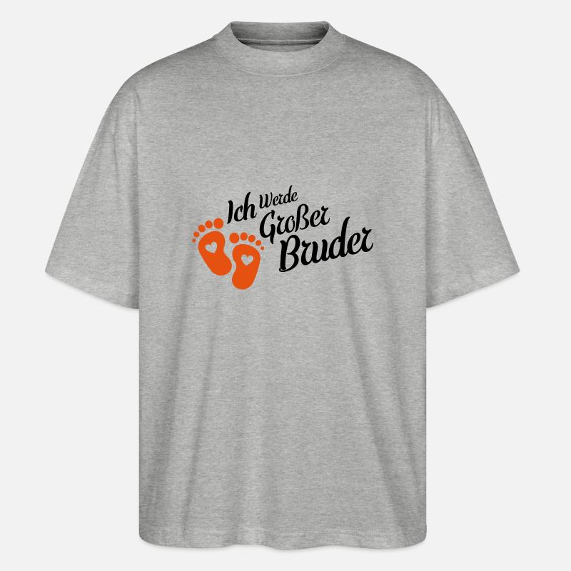 ich werde grosser bruder - Stanley/Stella Oversized Unisex Bio T-Shirt Blaster 2.0 - Grau meliert