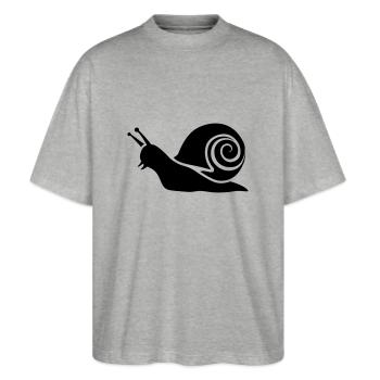 slug - Stanley/Stella Oversized Unisex Organic T-shirt Blaster 2.0 - heather grey - Front - Alina (178cm) & Michal (187cm)