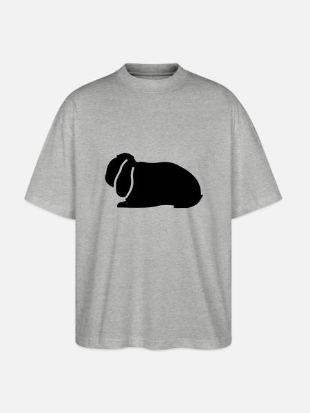 NHD emblème Dwarf Lop lapin bélier - T-shirt bio Blaster 2.0 coupe oversize Stanley/Stella Unisexe - gris chiné