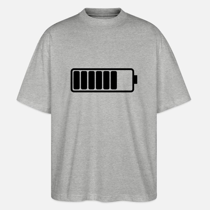 battery_01 - Stanley/Stella Oversized Unisex Bio T-Shirt Blaster 2.0 - Grau meliert