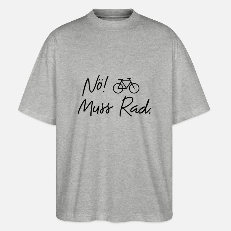 nö muss rad - Stanley/Stella Oversized Unisex Bio T-Shirt Blaster 2.0 - Grau meliert