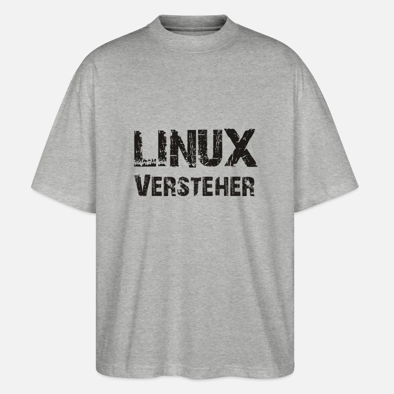 linux versteher - Stanley/Stella Oversized Unisex Bio T-Shirt Blaster 2.0 - Grau meliert
