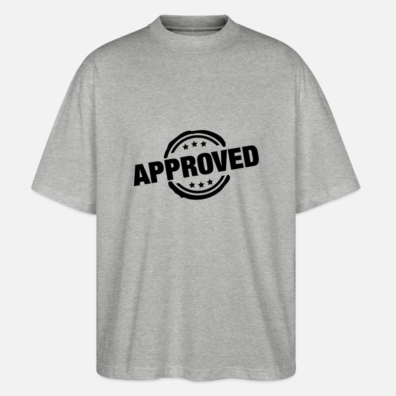 approved_stamp_tk1 - Stanley/Stella Oversized Unisex Bio T-Shirt Blaster 2.0 - Grau meliert