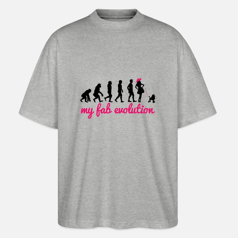 Chien / Caniche: My Fab Evolution - T-shirt bio Blaster 2.0 coupe oversize Stanley/Stella Unisexe - gris chiné