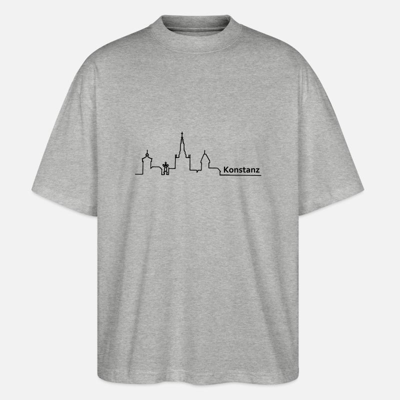 konstanz skyline - Stanley/Stella Oversized Unisex Bio T-Shirt Blaster 2.0 - Grau meliert