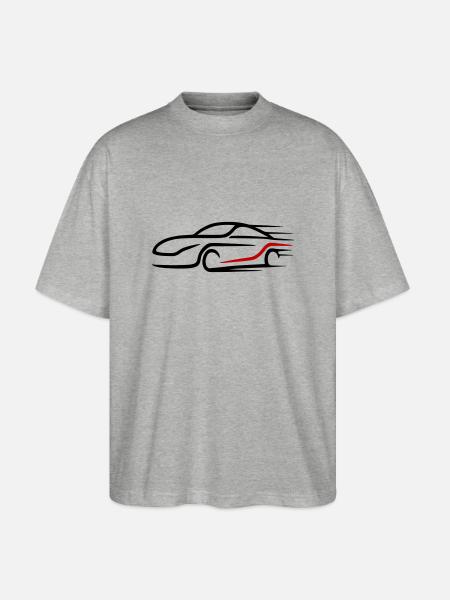 Car Turbo Logo Racing Car - Stanley/Stella Oversized Unisex Organic T-shirt Blaster 2.0 - heather grey