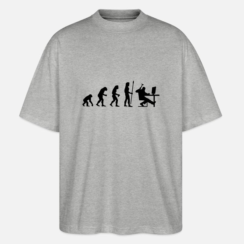 evolution_pc_1 - Stanley/Stella Oversized Unisex Organic T-shirt Blaster 2.0 - heather grey