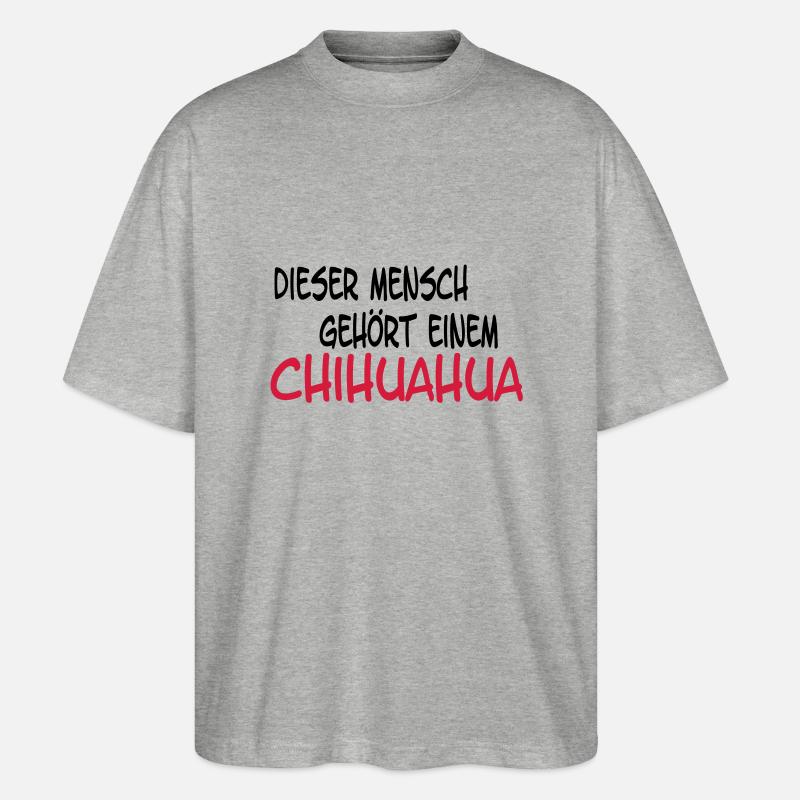 mensch chihuahua - Stanley/Stella Oversized Unisex Bio T-Shirt Blaster 2.0 - Grau meliert