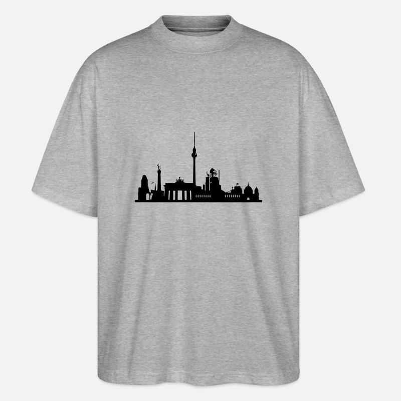 Berlin Skyline - Stanley/Stella Oversized Unisex Bio T-Shirt Blaster 2.0 - Grau meliert