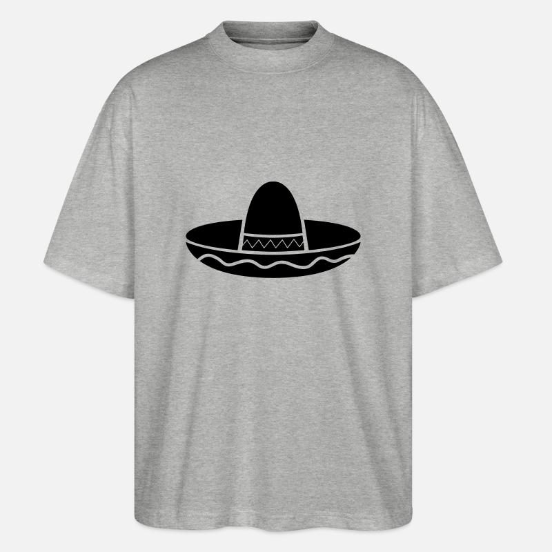 mexico_hut_01 - Stanley/Stella Oversized Unisex Bio T-Shirt Blaster 2.0 - Grau meliert