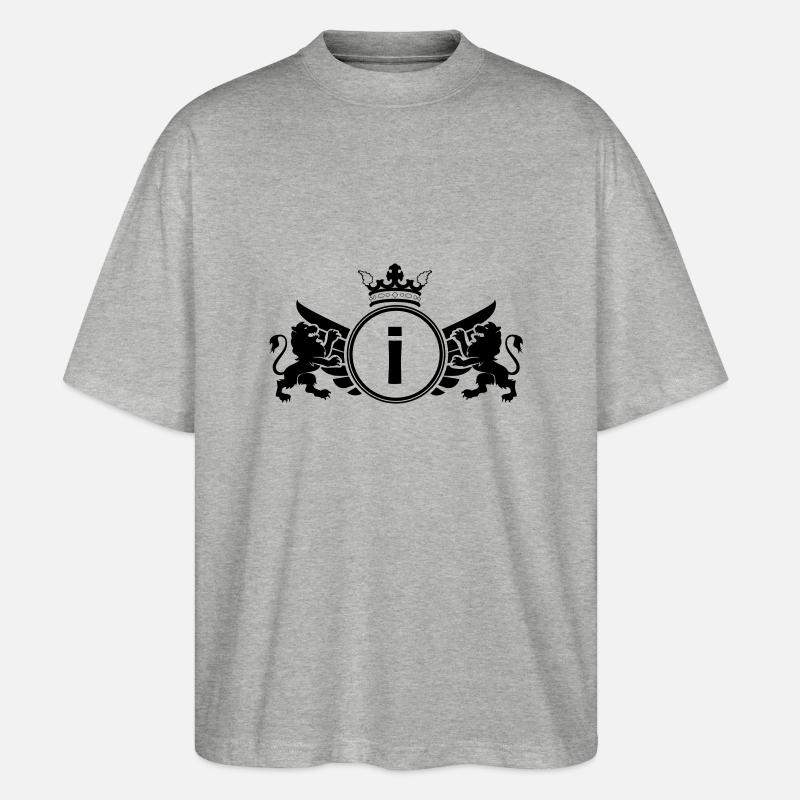 buchstabe I Wappen - Stanley/Stella Oversized Unisex Bio T-Shirt Blaster 2.0 - Grau meliert