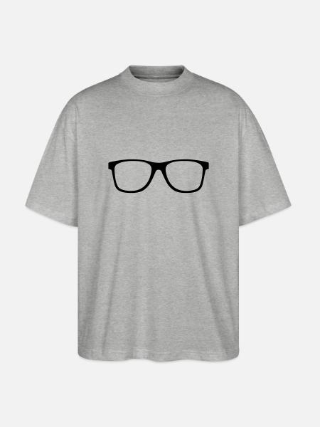 Brille *Motiv 2* - Stanley/Stella Oversized Unisex Bio T-Shirt Blaster 2.0 - Grau meliert