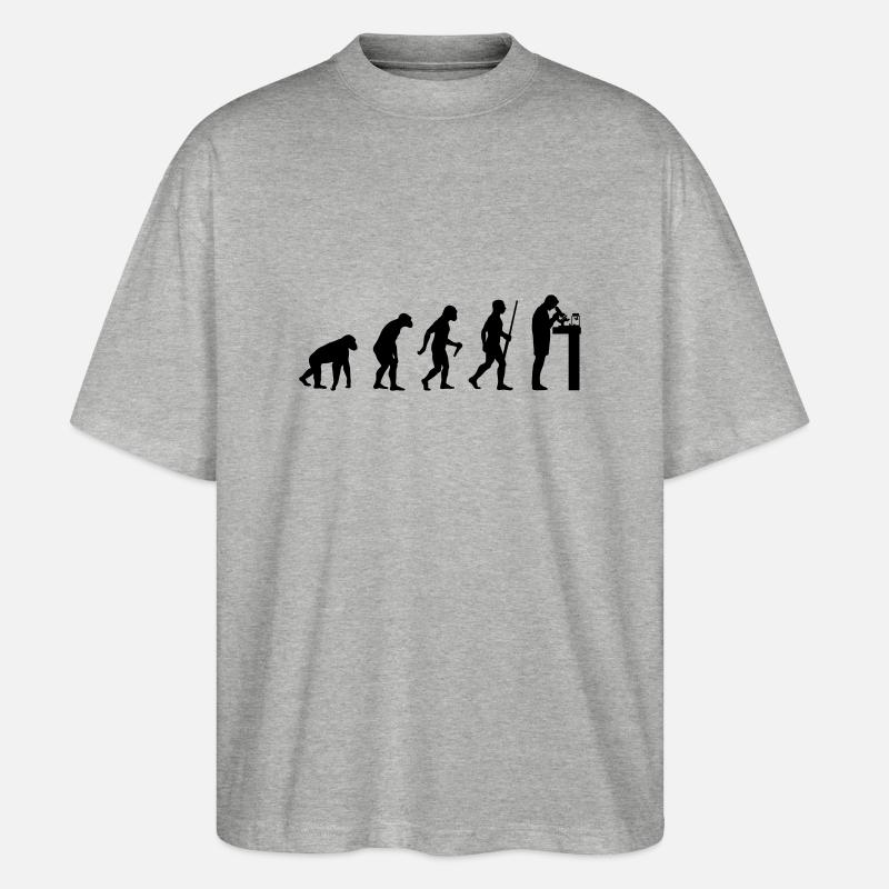Évolution des biologistes - T-shirt bio Blaster 2.0 coupe oversize Stanley/Stella Unisexe - gris chiné