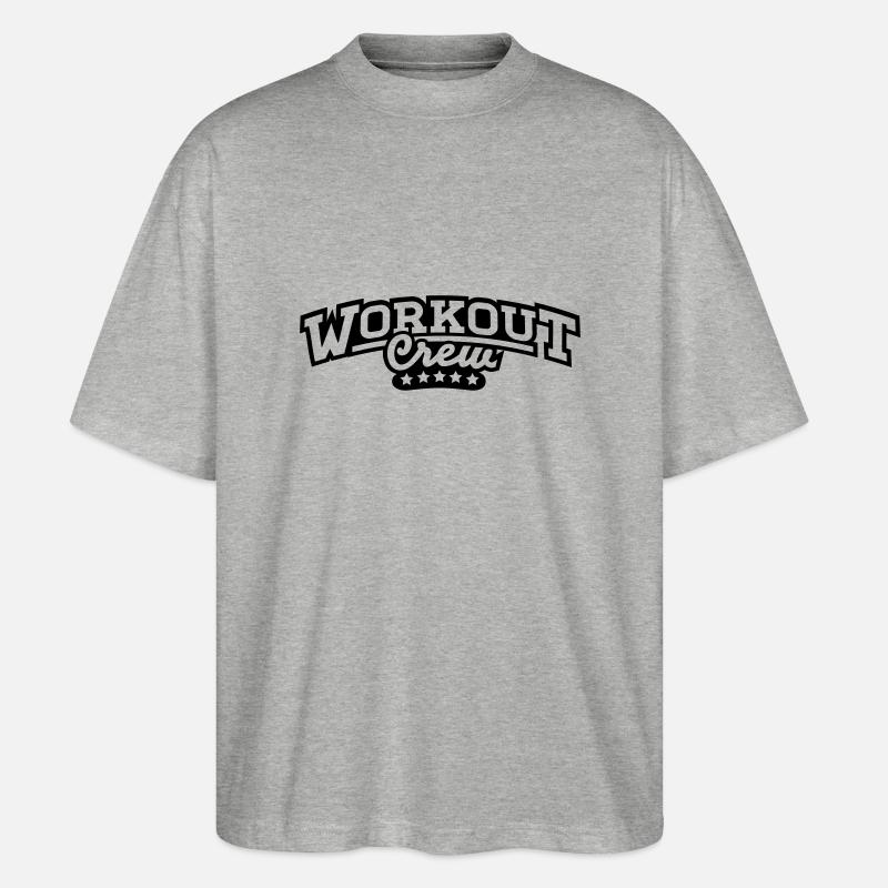 workout_crew_1_f1 - Stanley/Stella Oversized Unisex Bio T-Shirt Blaster 2.0 - Grau meliert