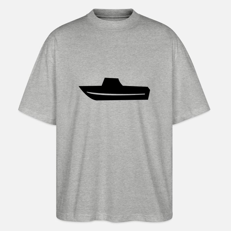 Motorboot Fischerboot Boot Kapitän - Stanley/Stella Oversized Unisex Bio T-Shirt Blaster 2.0 - Grau meliert