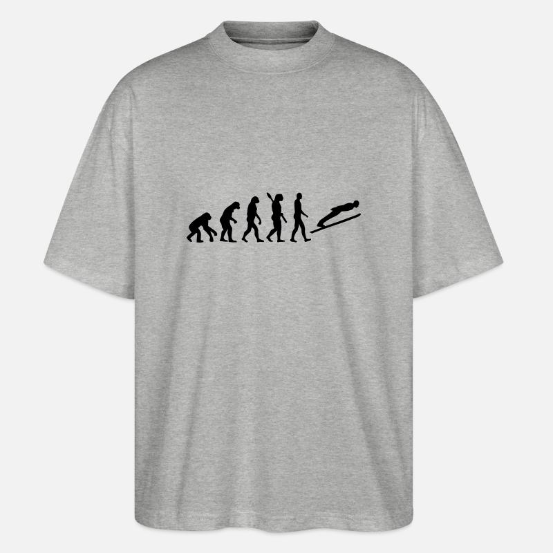 Évolution Saut à ski - T-shirt bio Blaster 2.0 coupe oversize Stanley/Stella Unisexe - gris chiné