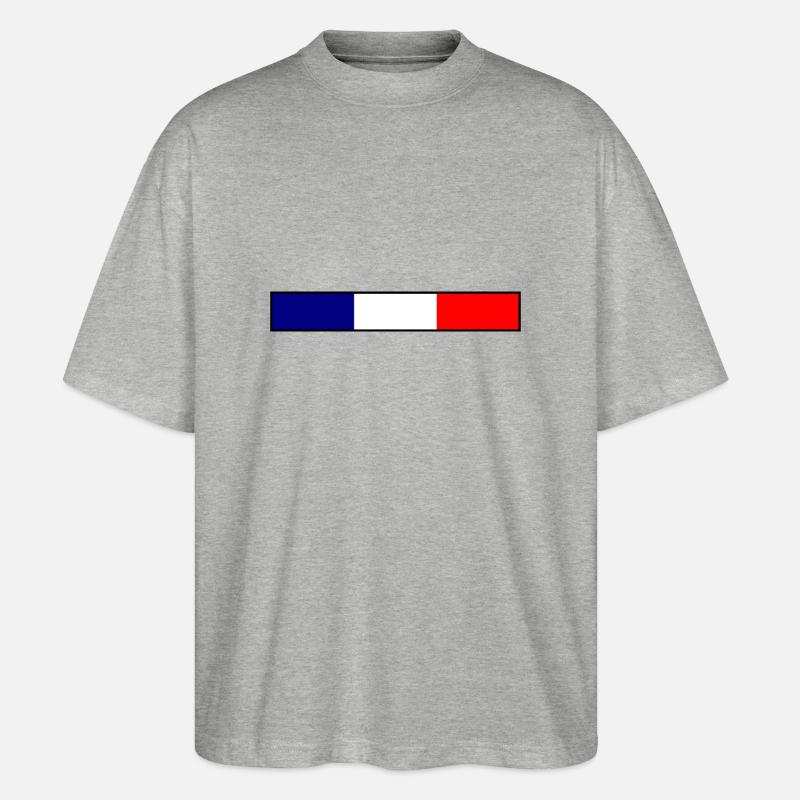 Frankreich - Stanley/Stella Oversized Unisex Bio T-Shirt Blaster 2.0 - Grau meliert