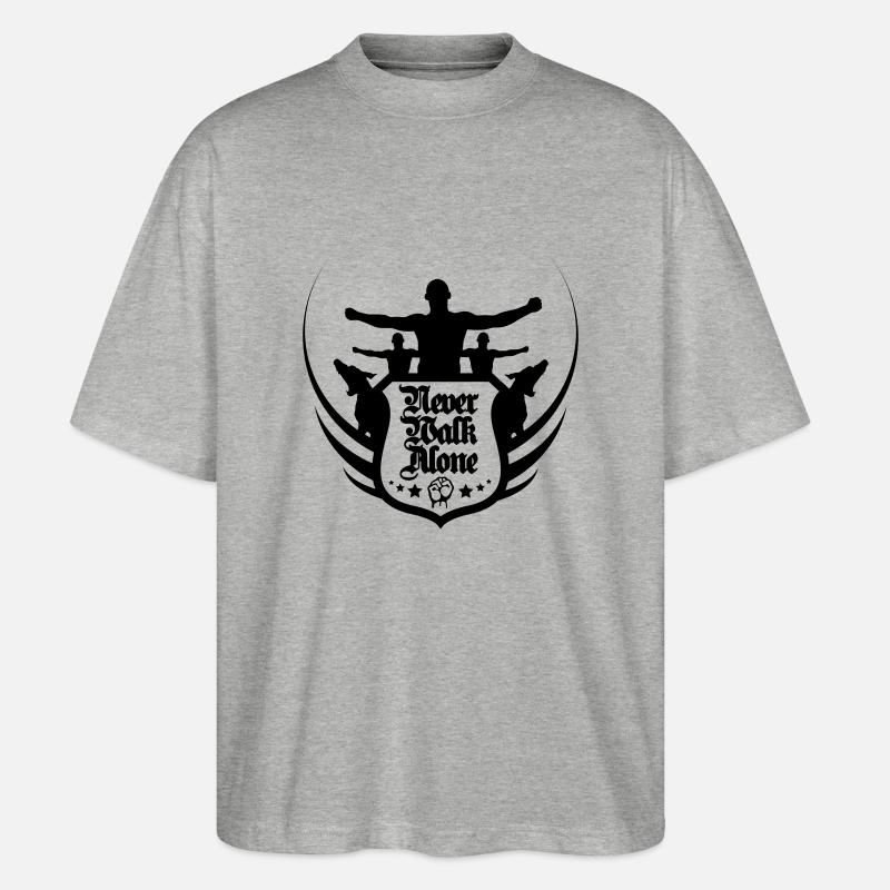 neverwalkalone2 - Stanley/Stella Oversized Unisex Organic T-shirt Blaster 2.0 - heather grey