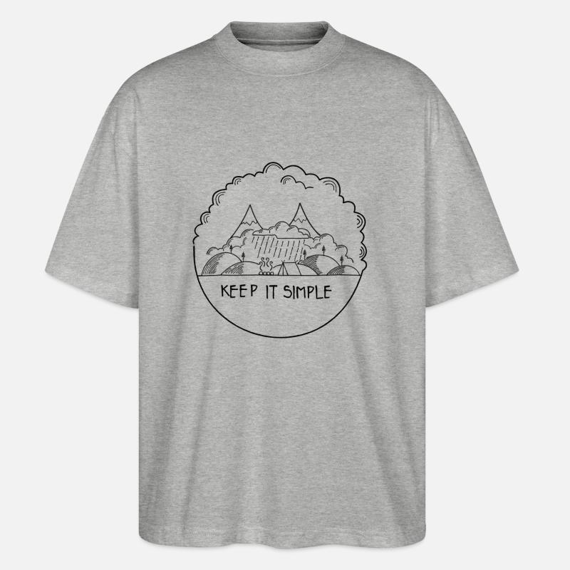 Keep it Simple Cloudy - Stanley/Stella Oversized Unisex Bio T-Shirt Blaster 2.0 - Grau meliert