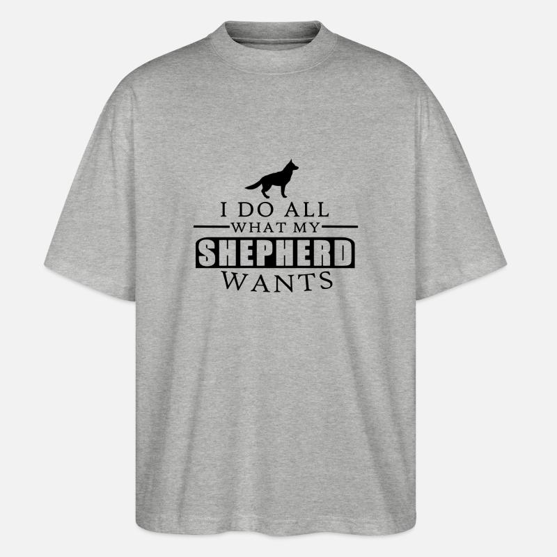 German Shepherd Shirt - Stanley/Stella Oversized Unisex Bio T-Shirt Blaster 2.0 - Grau meliert