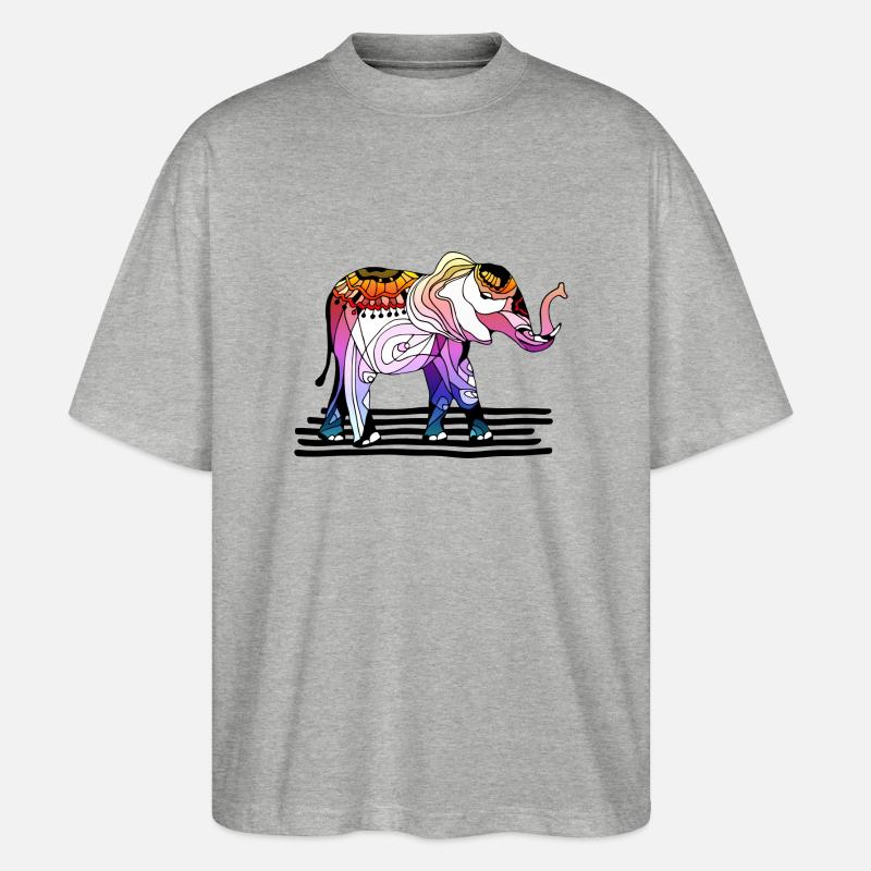 éléphant - T-shirt bio Blaster 2.0 coupe oversize Stanley/Stella Unisexe - gris chiné