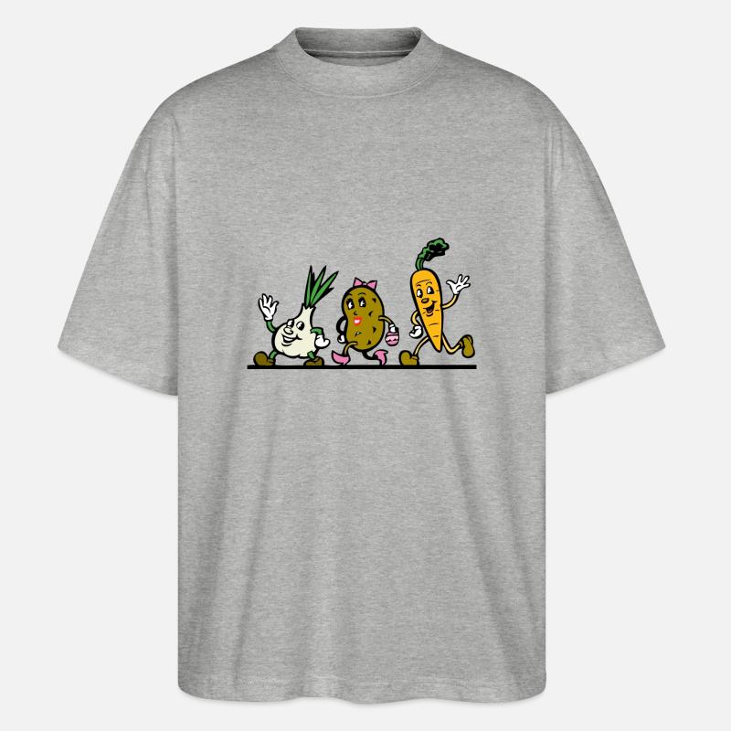Gemüse - Stanley/Stella Oversized Unisex Bio T-Shirt Blaster 2.0 - Grau meliert