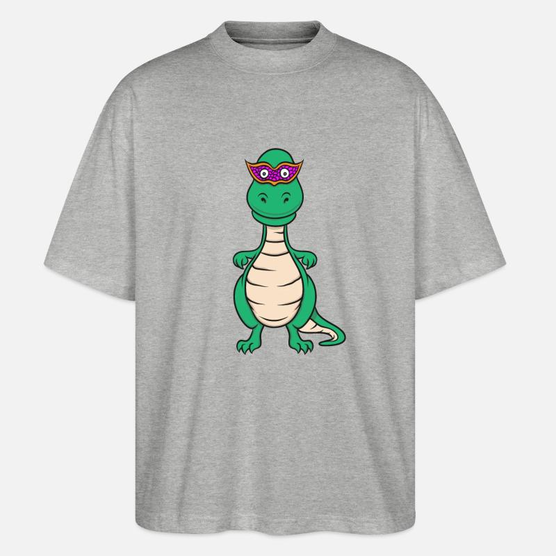 Dinosaur T-Rex Carnival Carnival Gift - Stanley/Stella Oversized Unisex Organic T-shirt Blaster 2.0 - heather grey